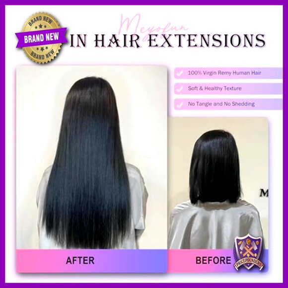 20 Inch Real Human Hair Clip-In Extensions, 105g Straight Remy Hair